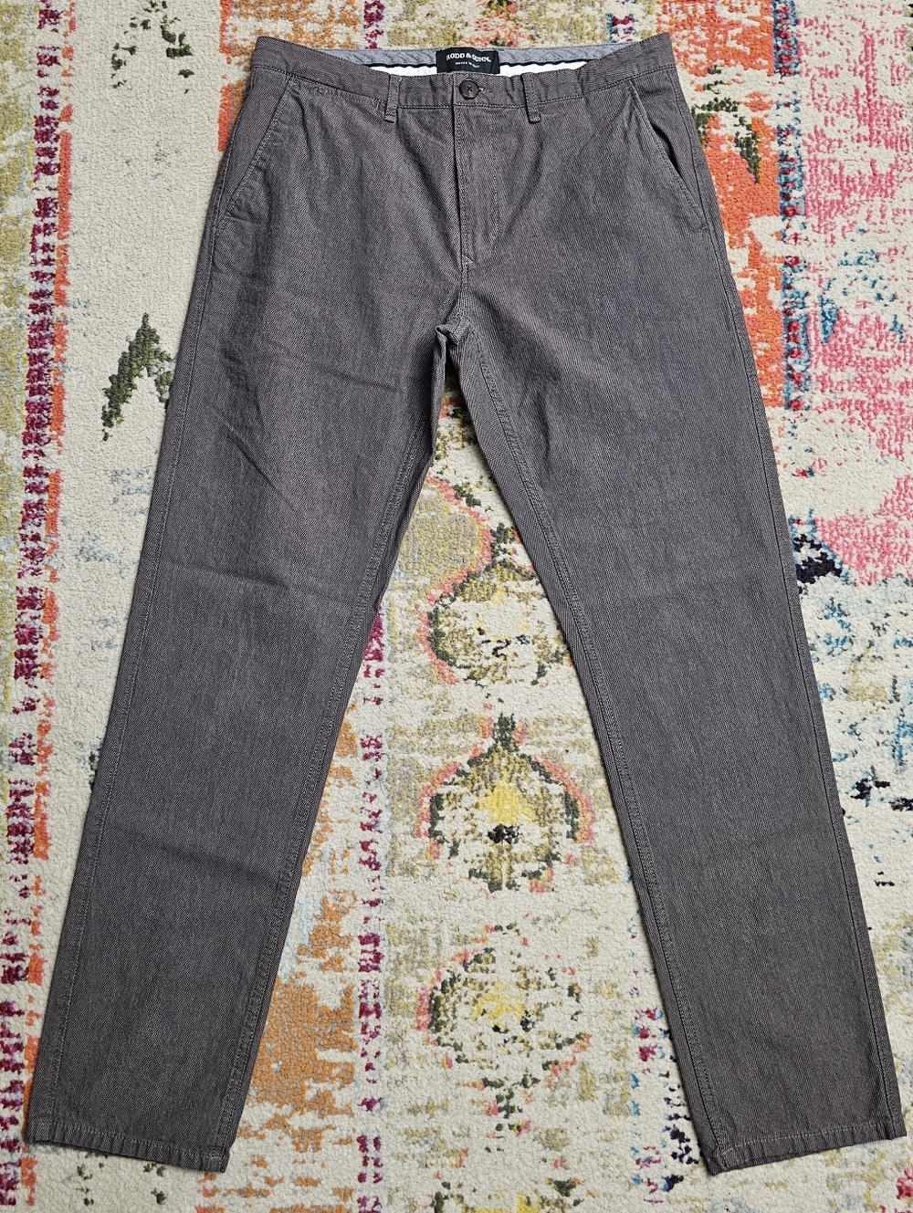 Rodd & Gunn Men's Straight Fit Pants Size 34L 34x34 Gray Italian Woven